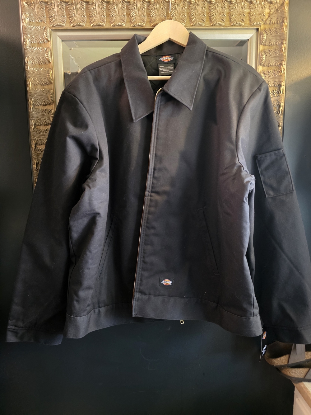 Dickies Men’s Black Work Shirt Jacket with Zip Front
